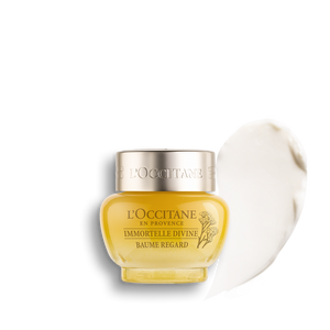 Bálsamo Contorno de Ojos Divina Immortelle: Reafirma visiblemente y aumenta la luminosidad de la piel alrededor de los ojos con este bálsamo de rápida fusión.