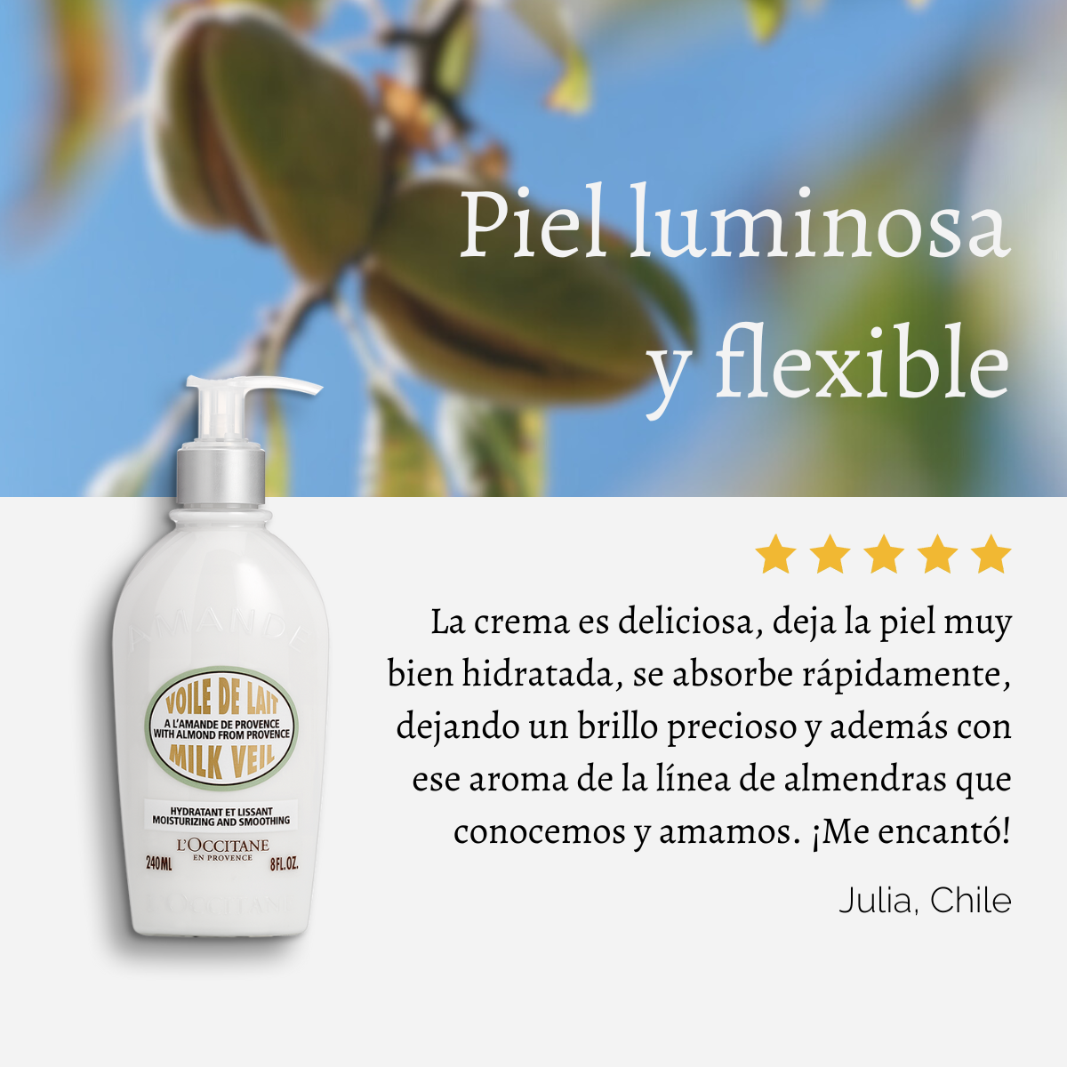 Leche de Cuerpo Iridiscente Almendra