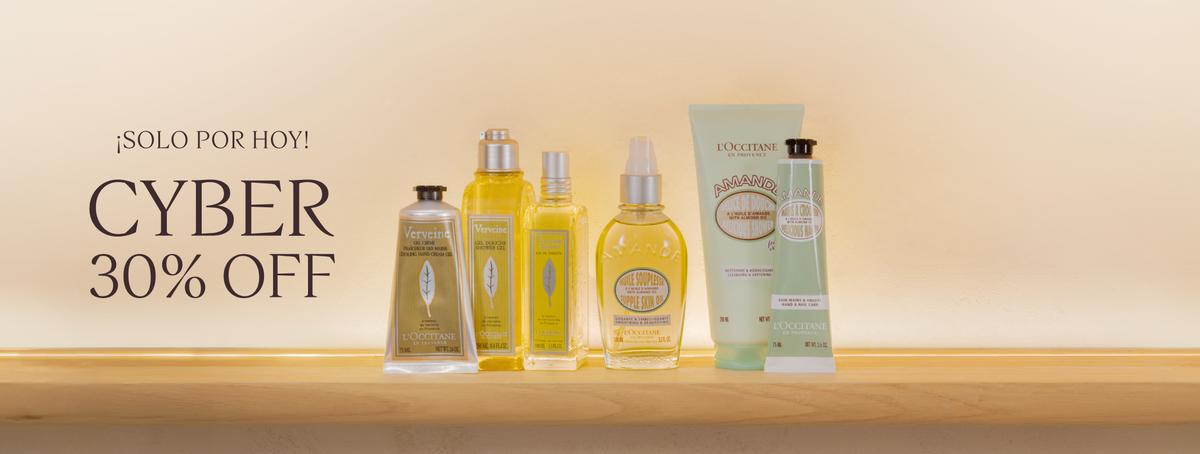 Cyber L'Occitane. Solo por hoy 30% en productos que no vuelven.