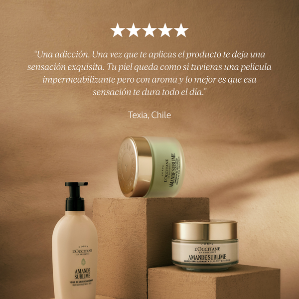 Totalmente adictivo. Deja la piel increíblemente suave, con una sensación protectora y un aroma exquisito que se mantiene durante todo el día.